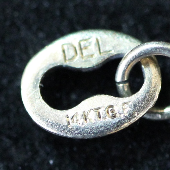 14K GF Vintage Gold Filled Heart  Diamond Pendant - Picture 5 of 7